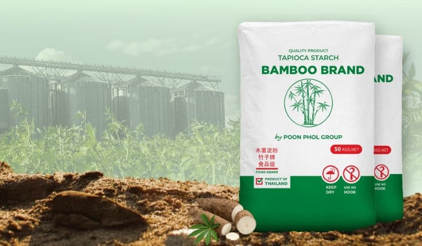 our-products-tapioca Premium Tapioca Starch — Bamboo Brand 50 kg bags by Poon Phol, Thailand